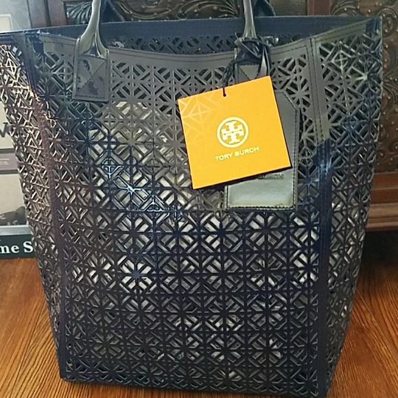 Tory Burch Handbags - New TORY BURCH  perforated blue tote